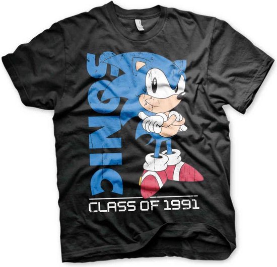 Sonic The Hedgehog Heren Tshirt -2XL- Class Of 1991 Zwart