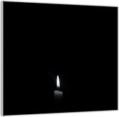 Acrylglas  –Zwarte Achtergrond met Kaars-50x50 (Met ophang)