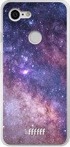 Google Pixel 3 Hoesje Transparant TPU Case - Galaxy Stars #ffffff