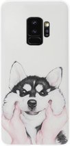 ADEL Siliconen Back Cover Softcase Hoesje voor Samsung Galaxy S9 - Husky Hond