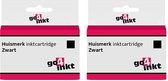 Go4inkt compatible met Brother LC-221 twin pack inkt cartridges zwart bk - 2 stuks