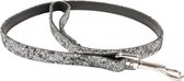 Duvo+ Trendy leder leiband Zilver 100CM/14MM
