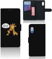 Wallet Book Case Geschikt voor Samsung Xcover Pro GSM Hoesje Giraffe