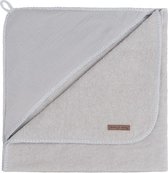 Baby's Only Baby badcape - Omslagdoek - Handdoek met capuchon Breeze - Grijs - 75x85 cm - 100% katoen - Badstof