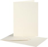 Kaarten & Enveloppen, afmeting kaart 10,5x15 cm, afmeting envelop 11,5x16,5 cm, off-white, 10 set/ 1 doos