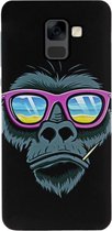 ADEL Siliconen Back Cover Softcase Hoesje Geschikt voor Samsung Galaxy A8 Plus (2018) - Apen Gorilla Cartoon