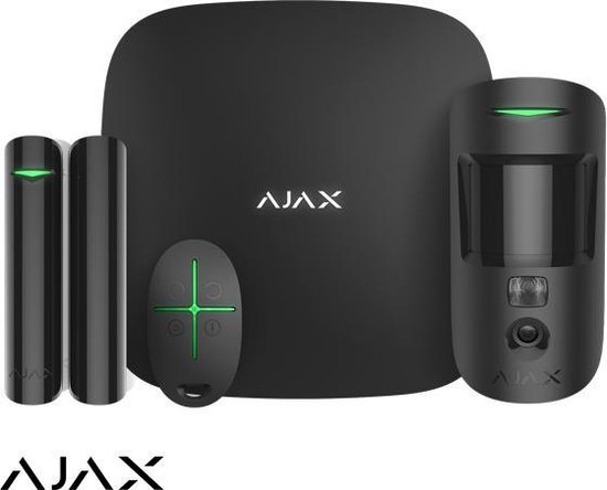 Ajax StarterKit Cam zwart, Hub 2, MotionCam, DoorProtect, SpaceControl