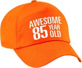 Awesome 85 year old verjaardag pet / cap oranje voor dames en heren - baseball cap - verjaardags cadeau - petten / caps