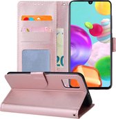 Samsung Galaxy A41 Hoesje Book Case Hoes Wallet Cover - Rose Goud