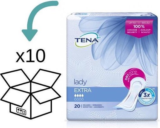 TENA Lady Extra - 10 paquets de 20 pièces | bol.com