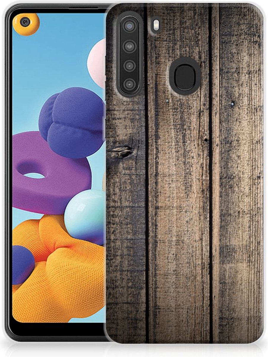 Samsung Galaxy A21 Bumper Hoesje Steigerhout