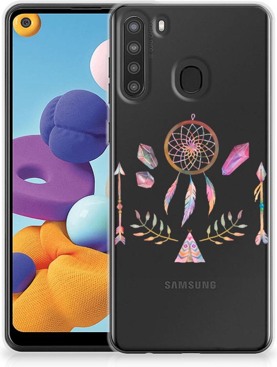 Samsung Galaxy A21 Telefoonhoesje met Naam Boho Dreamcatcher