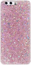 ADEL Premium Siliconen Back Cover Softcase Hoesje Geschikt voor Huawei P10 - Bling Bling Roze