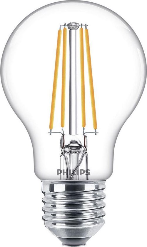 Philips LED lamp E27 lamp Monochroom Lichtbron - Warm wit - 7W = 60W - Ø 6  cm - 1 stuk | bol.com