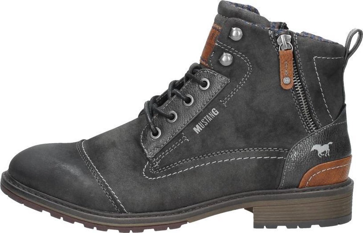 Mustang Heren veterschoenen Veterschoenen Hoog donkergrijs Maat 46 bol