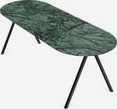 Marmeren Eettafel Ovaal – India Green (Kruis Onderstel) - 160 x 90 cm  - Gepolijst