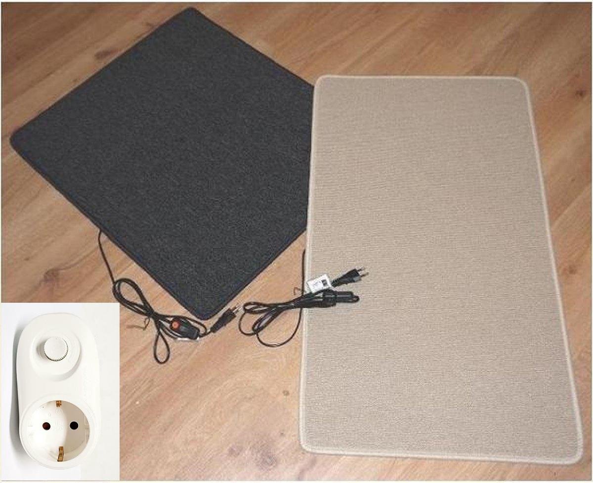 Elektrische verwarmde mat om voeten te verwarmen met dimmer 40x50cm  60W-80w, creme | bol.com