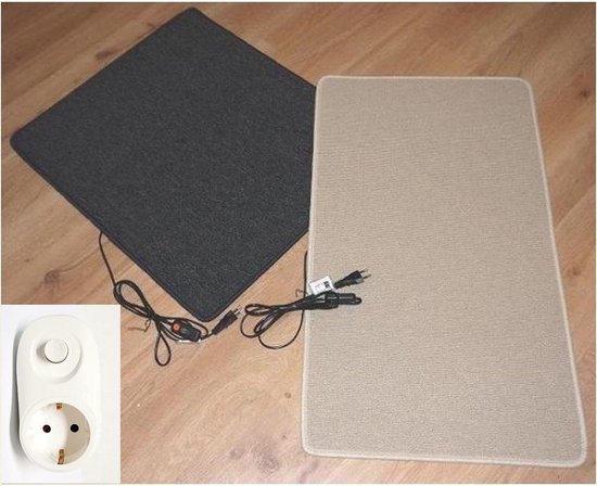 Onderdrukker forum Matron Elektrische verwarmde mat om voeten te verwarmen met dimmer 40x50cm  60W-80w, creme | bol.com