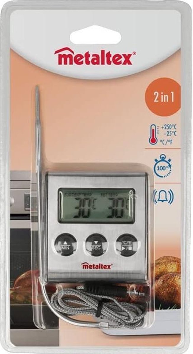 Thermomètre de Metaltex Digital 100 Cm Inox Argent