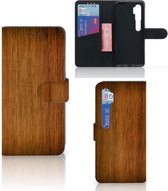 Telefoonhoesje Xiaomi Mi Note 10 Pro Wallet Book Case Donker Hout
