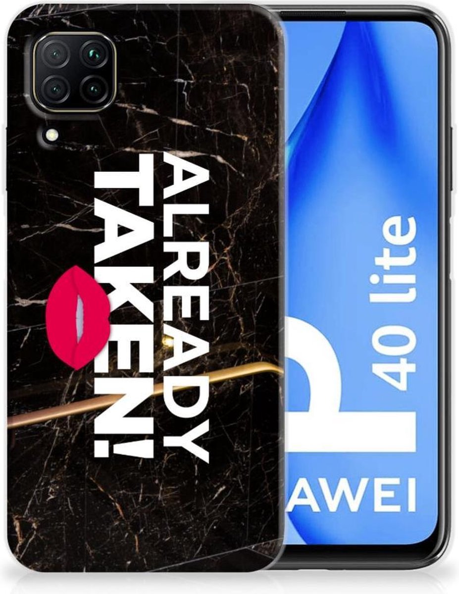 Huawei P40 Lite Siliconen hoesje met naam Already Taken Black