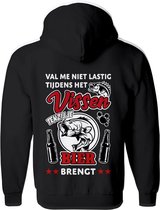 Val me niet lastig tijdens het vissen, tenzij je bier brengt, Grappige tekst, perfecte sport of hobby vissen cadeau idee Hoodie | maat S