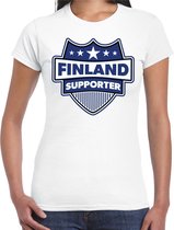 Finland supporter schild t-shirt wit voor dames - Finland landen t-shirt / kleding - EK / WK / Olympische spelen outfit XS
