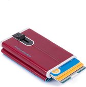 Piquadro Blue Square Compact Wallet For Banknotes And Creditcards Red