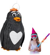 Relaxdays pinata pinguin - verjaardag - pinguïn piñata - kinderen - 42 cm - decoratie