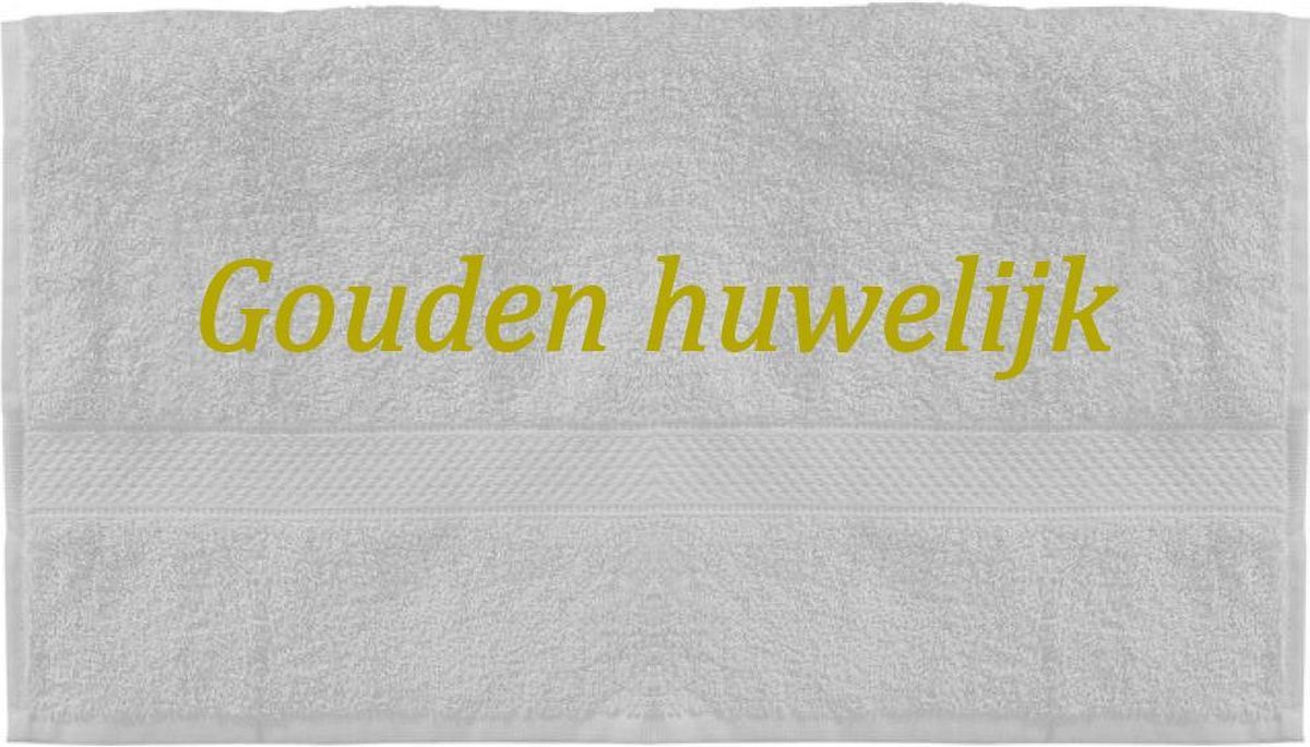 Handdoek - Gouden huwelijk - 100x50cm - Wit