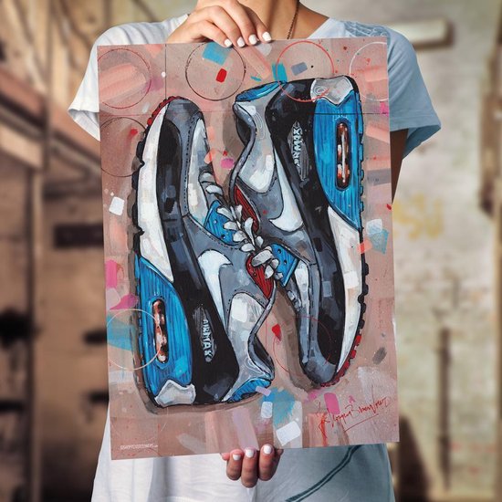 Affiche Nike Air Max 90 Bleu / Rouge (50x70cm) | bol.com