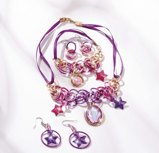 Totum Bling Bling Ring Sieraden maken Meisjes Paars/roze 16-delig knutselen in luxe bewaarkoffer - Totum
