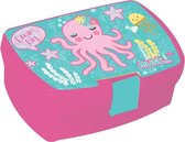 Must Broodtrommel Octopus Meisjes 16 X 11 Cm Roze/mintblauw