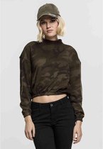 Urban Classics Crop Sweater/Trui -XL- Camo Turtleneck Crew Groen
