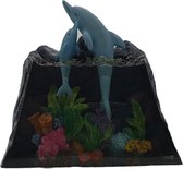 Décoration de dauphin pour usage intérieur ou extérieur - statue en polyrésine de dauphins sautant hors de l'eau 12 cm de haut | Choix ciblé