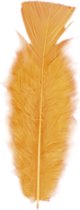 150x plumes Oranje / plumes décoratives décoration / hobby 17 cm - matériel plumes décoratives - Plumes - Matériel Hobby à bricoler