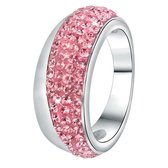 Colours by Kate - Stalen ring licht roze kristal