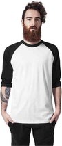 Urban Classics Raglan Tshirt -4XL- Contrast 3/4 Sleeve Wit/Zwart