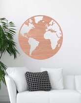 Wereldbol Hout 80 cm Wood - Wanddecoratie
