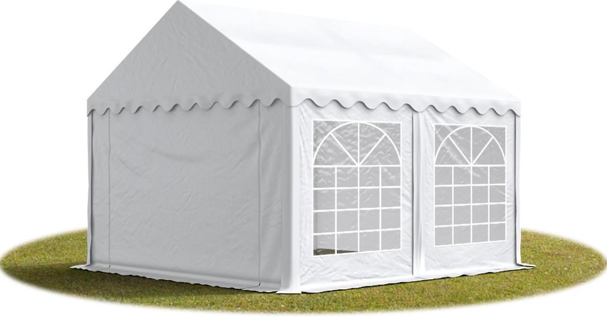 Partytent feesttent 4x5 m tuinpaviljoen -tent PVC 700 N in wit waterdicht