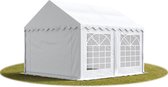 Partytent feesttent 4x5 m tuinpaviljoen -tent ca. 500 g/m² PVC zeil in wit waterdicht