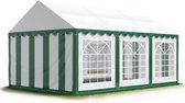 Partytent feesttent 3x6 m tuinpaviljoen -tent PVC 700 N in groen-wit waterdicht