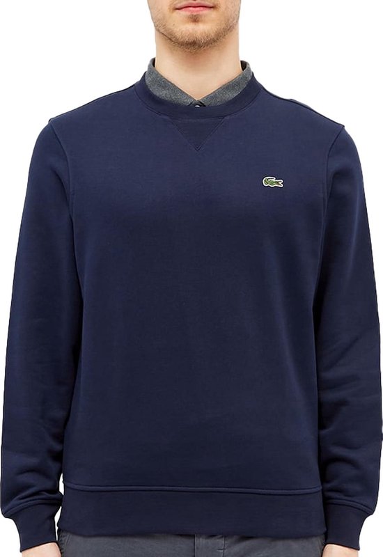 Lacoste - Sweater Logo Donkerblauw - S - Regular-fit | bol.com