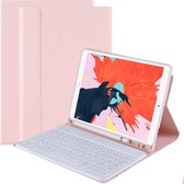 iPad 10.2 2019 Hoes Bluetooth Toetsenbord Hoesje Met Uitsparing Apple Pencil - Licht Roze