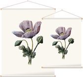 Slaapbol (Poppy White) - Foto op Textielposter - 120 x 160 cm