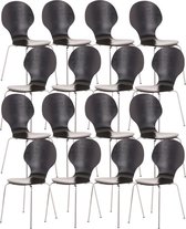 CLP Diego Set van 16 stapelstoelen zwart