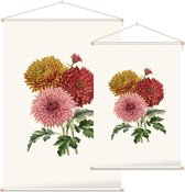 Chrysanten Aquarel (Chrysanthemum) - Foto op Textielposter - 40 x 60 cm