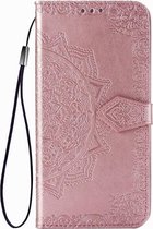 Bloem roze agenda book case hoesje Oppo A52/A72