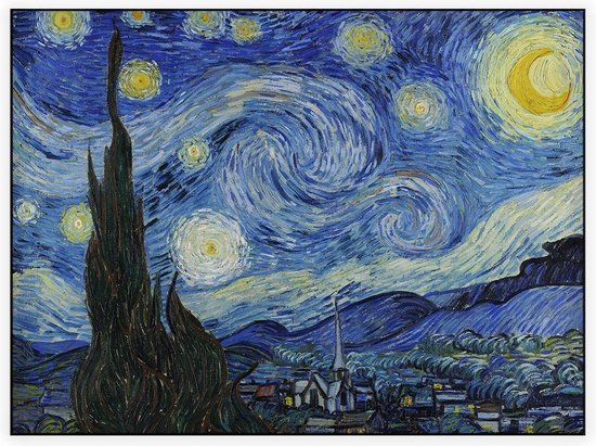 The Starry Night, Vincent van Gogh - Photo sur panneau acoustique - 80 x 60  cm | bol