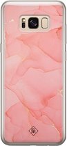 Samsung S8 hoesje siliconen - Marmer roze | Samsung Galaxy S8 case | Roze | TPU backcover transparant